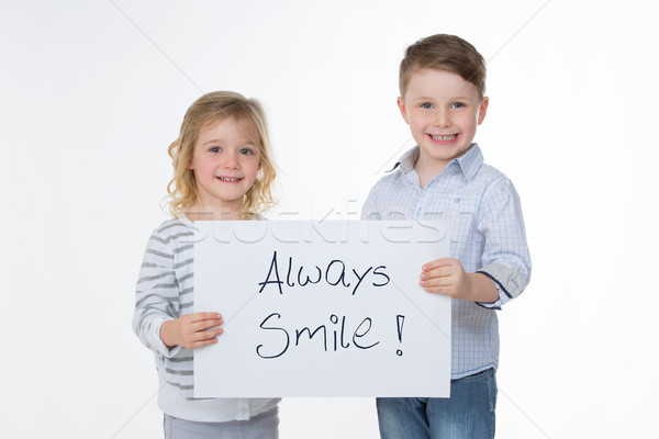 happy children on white background Stock photo © Dave_pot