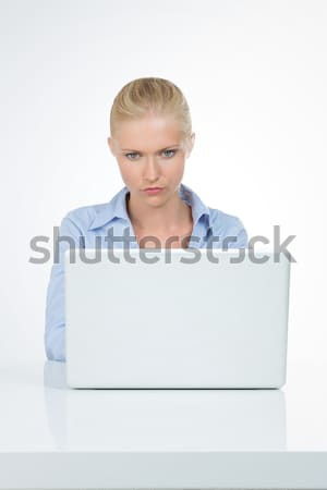 smiley woman with shirt on isolated Stock photo © Dave_pot