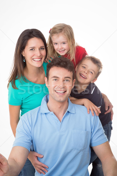 amused family on white background Stock photo © Dave_pot