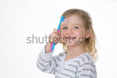 Profil dziewczyna biały szczęśliwy dziecko Zdjęcia stock © Dave_pot