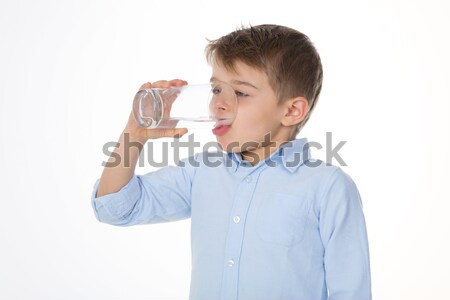 Portré iszik gyermek kicsi fiú üveg Stock fotó © Dave_pot