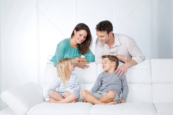 advertising family on sofa Stock photo © Dave_pot