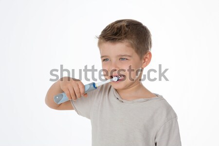 Stock photo: i like cleaning my teeth
