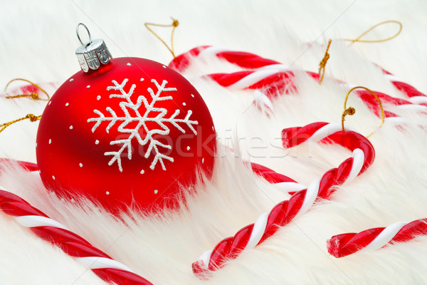 Red snow flake bauble Stock photo © david010167