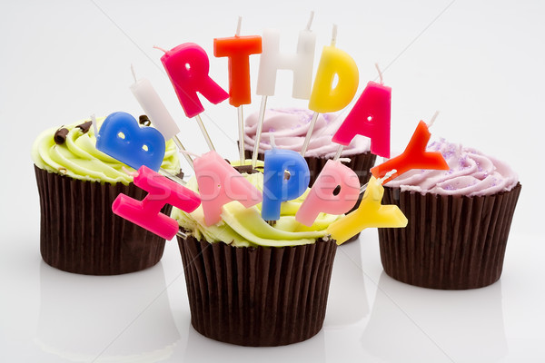 Buon compleanno torta di compleanno verde celebrazione dolci rosolare Foto d'archivio © david010167