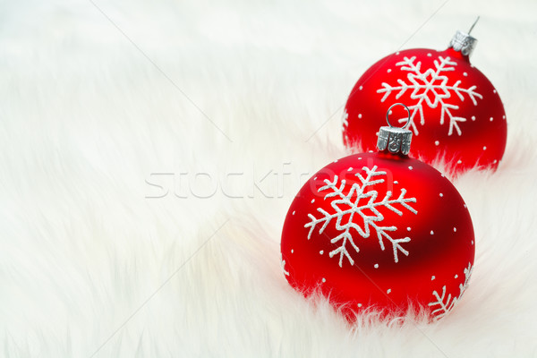 Red snow flake bauble Stock photo © david010167