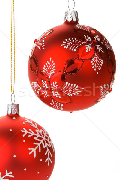 ストックフォト: 絞首刑 · 赤 · クリスマス · 冬 · 楽しい · 装飾