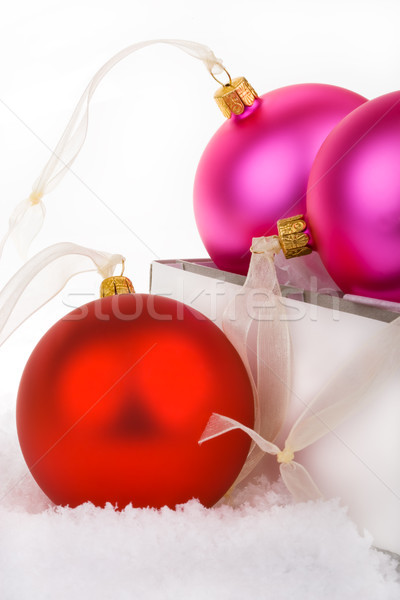 Christmas baubles boxed and unboxed Stock photo © david010167