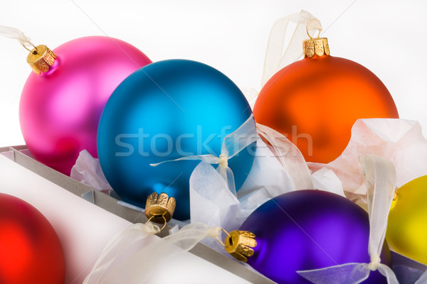Christmas baubles boxed and unboxed Stock photo © david010167