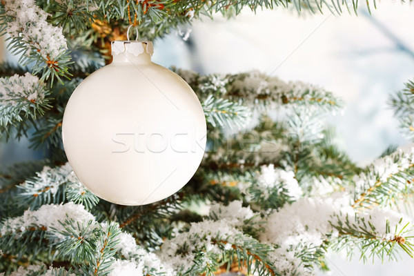 Witte glas christmas snuisterij sneeuw boom Stockfoto © david010167