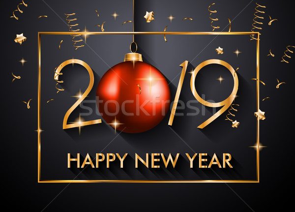 2019 Happy New Year Background for your Seasonal Flyers and Gree Stock photo © DavidArts