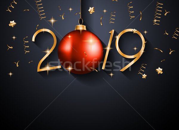 2019 Happy New Year Background for your Seasonal Flyers and Gree Stock photo © DavidArts