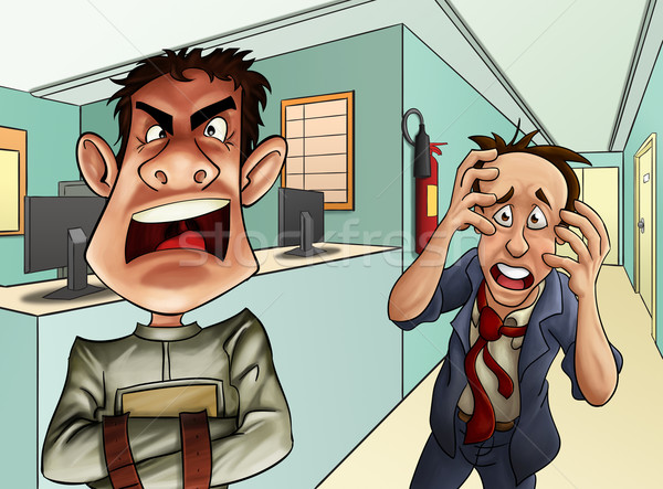 Nebun oameni doi barbati spital om desen animat Imagine de stoc © davisales
