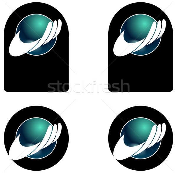 Mână glob logo-ul variatie companie afaceri Imagine de stoc © davisales