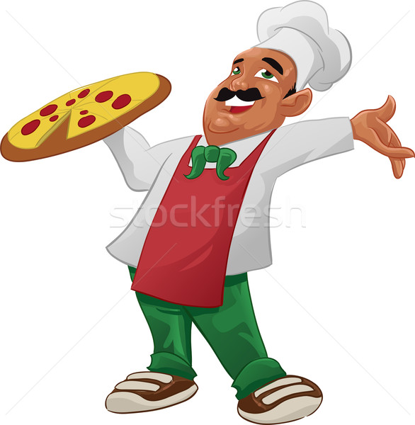 Foto stock: Feliz · grande · delicioso · pizza · alimentos