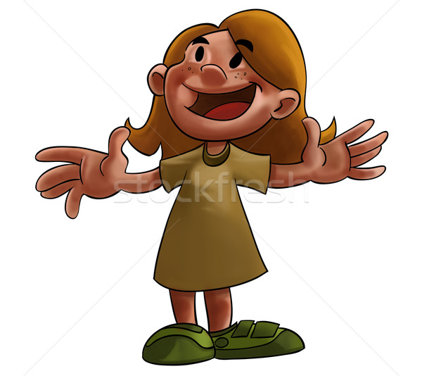 Happy cartoon girl Stock photo © davisales