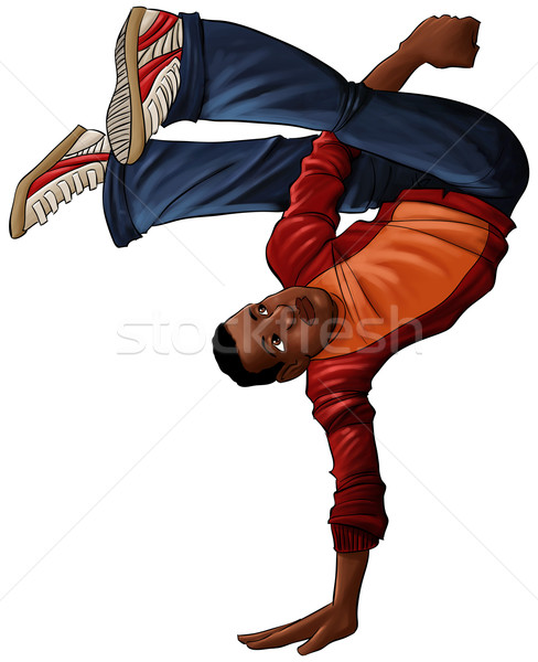 Danser jongen dansen beide benen lucht Stockfoto © davisales