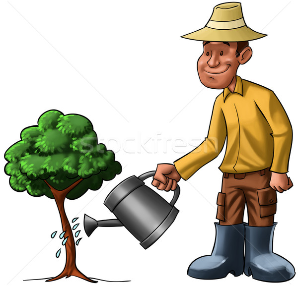 man and young tree Stock photo © davisales