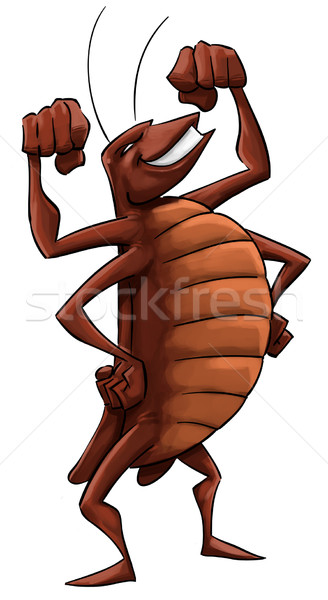 Hamamböceği gülen güçlü yukarı silah eğlence Stok fotoğraf © davisales