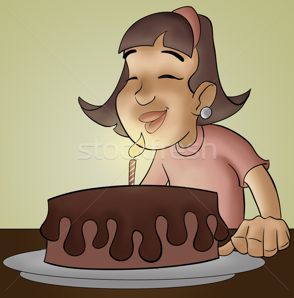 Tort fata de fericit tort lumânări fată Imagine de stoc © davisales
