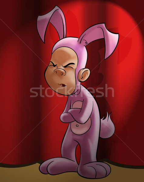Wenig Kaninchen Kind tragen verschleiern Ostern Stock foto © davisales