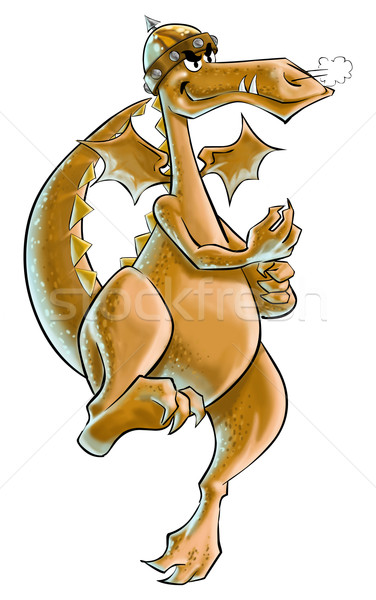 дракон оранжевый Flying зубов фотография опасность Сток-фото © davisales