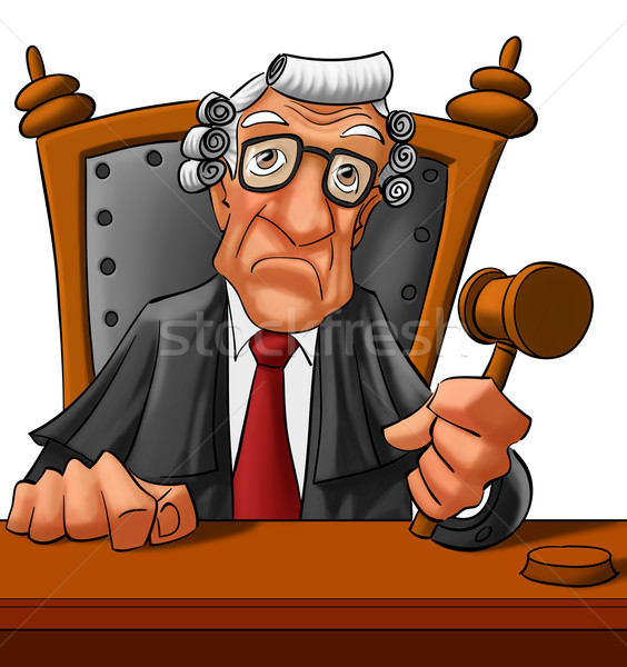Judecător vechi uita serios faţă drept Imagine de stoc © davisales