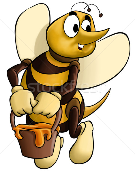 Imagine de stoc: Albină · oală · mână · care · zboară · amuzant · zbura