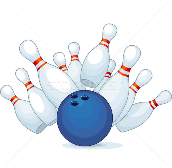 Bowling illustratie staking vallen fitness Stockfoto © Dazdraperma