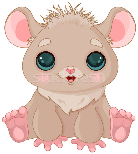 Cute chomika ilustracja baby włosy myszą Zdjęcia stock © Dazdraperma