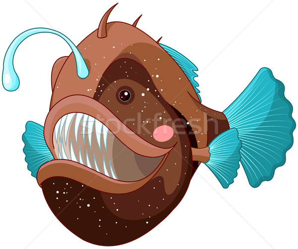 Angler Fisch Illustration cute Baby glücklich Stock foto © Dazdraperma