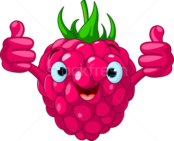 Cheerful Cartoon Raspberry character Stock photo © Dazdraperma