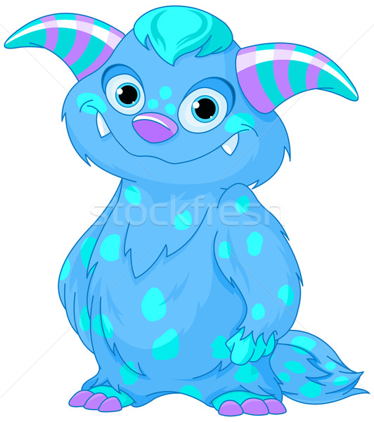Cute potwora ilustracja sztuki niebieski zabawy Zdjęcia stock © Dazdraperma