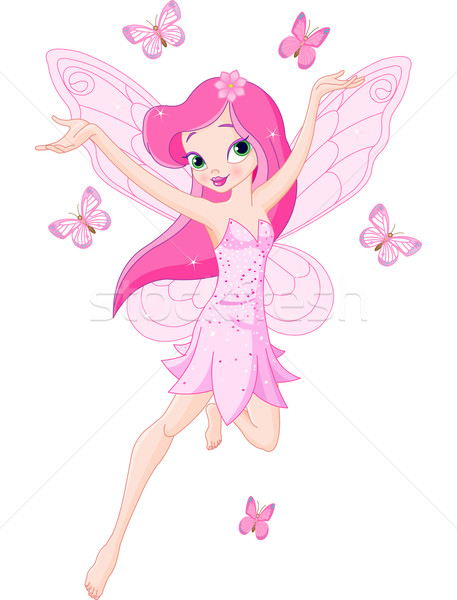 Cute pink spring fairy Stock photo © Dazdraperma