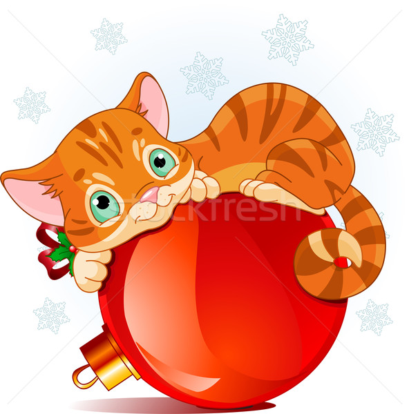 Christmas kitten Stock photo © Dazdraperma