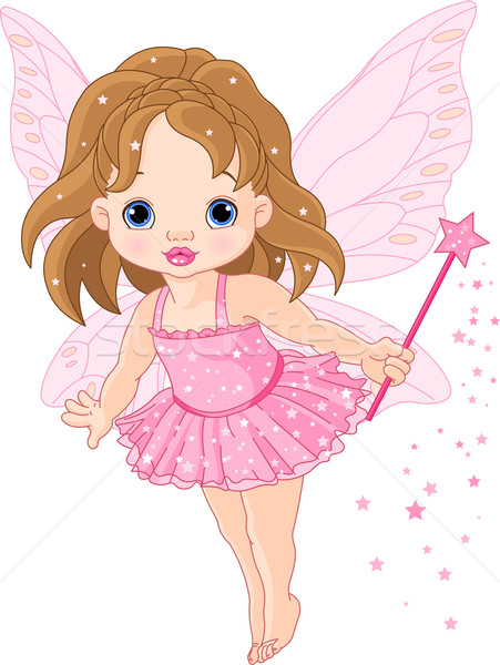 Cute weinig baby fairy illustratie vliegen Stockfoto © Dazdraperma