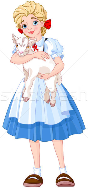 Dziewczyna koza ilustracja broni baby Zdjęcia stock © Dazdraperma
