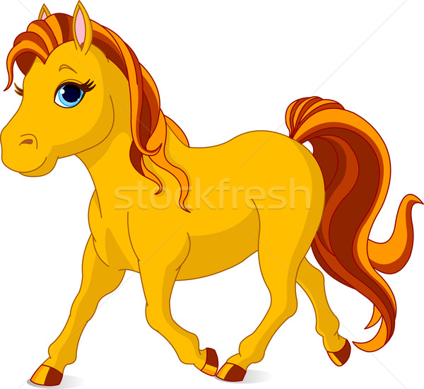 Marche cheval illustration belle jaune [[stock_photo]] © Dazdraperma
