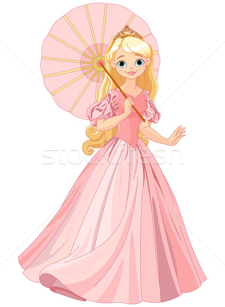 Hermosa princesa verano día ilustración paraguas Foto stock © Dazdraperma