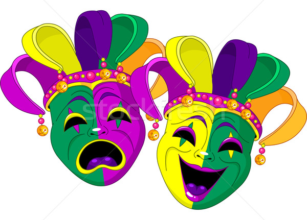 Máscaras comedia tragedia sonrisa signo verde Foto stock © Dazdraperma