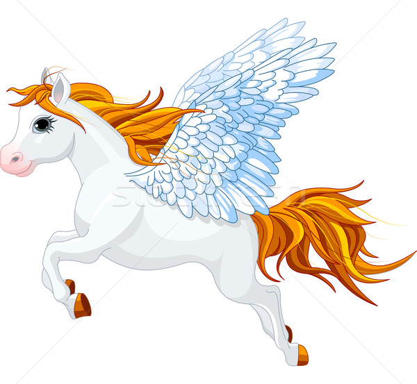 Cute paard Grieks mythologie witte dier Stockfoto © Dazdraperma