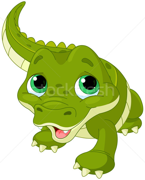 Baby alligator illustratie cute water groene Stockfoto © Dazdraperma