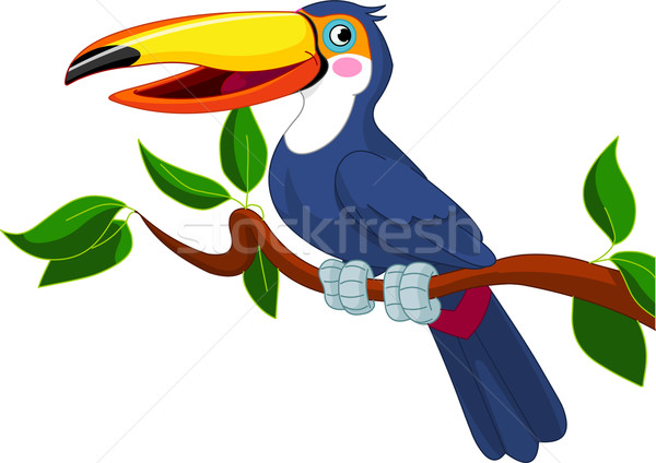 Toucan sitting on tree branch Stock photo © Dazdraperma