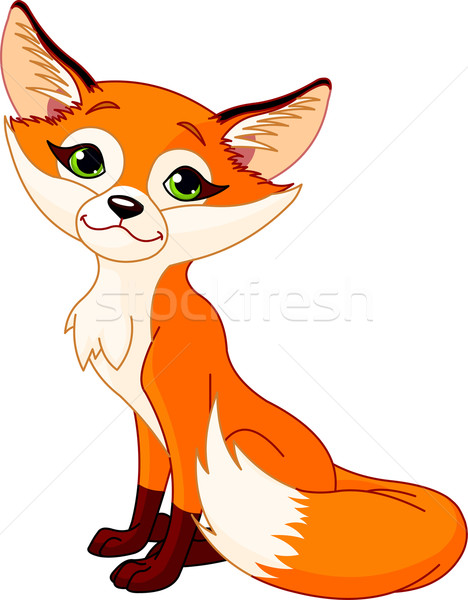 Cute Cartoon Fox forestales diseno naranja Foto stock © Dazdraperma