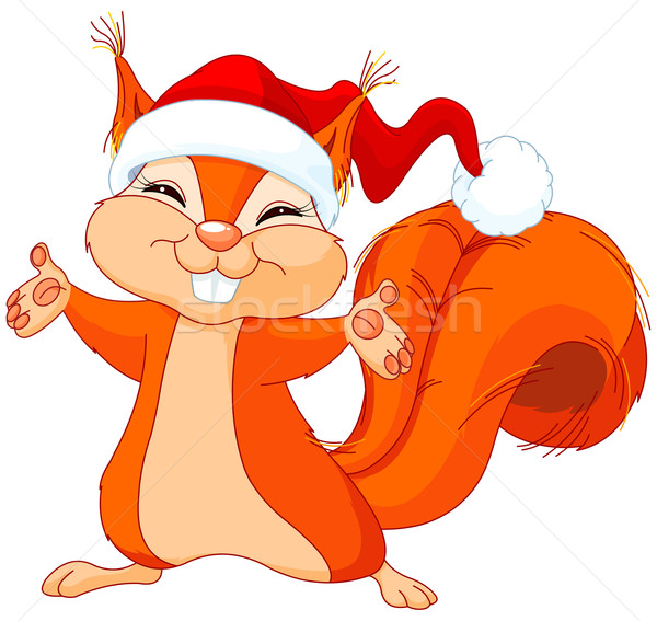 聖誕節 松鼠 插圖 可愛 性質 樂趣 商業照片 © Dazdraperma