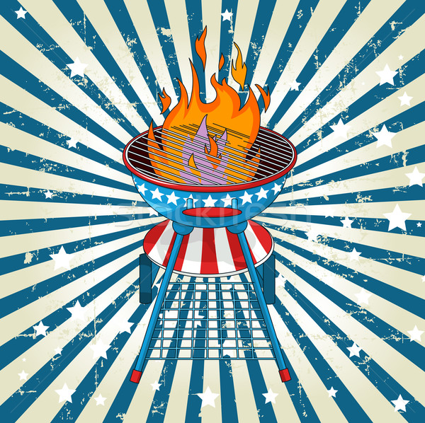 Patriotic radial barbeque background Stock photo © Dazdraperma