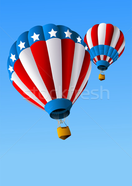 Stock photo: Hot Air Balloons of 4 of July Background