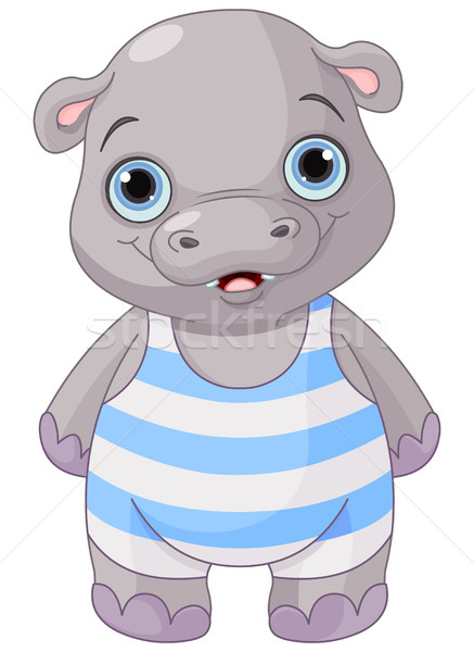 Cute Baby Hippo Stock photo © Dazdraperma