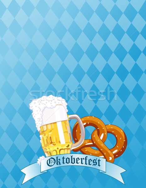 Oktoberfest ünneplés sör perec üveg jókedv Stock fotó © Dazdraperma