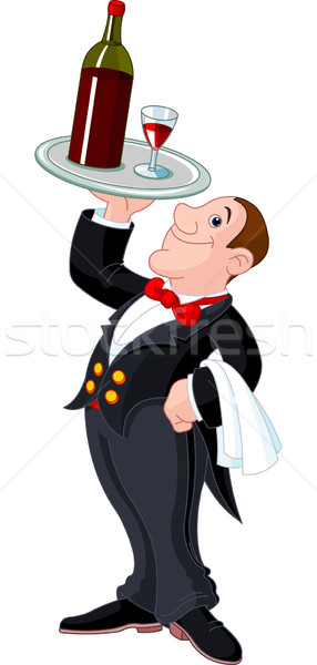 Cartoon waiter Stock photo © Dazdraperma